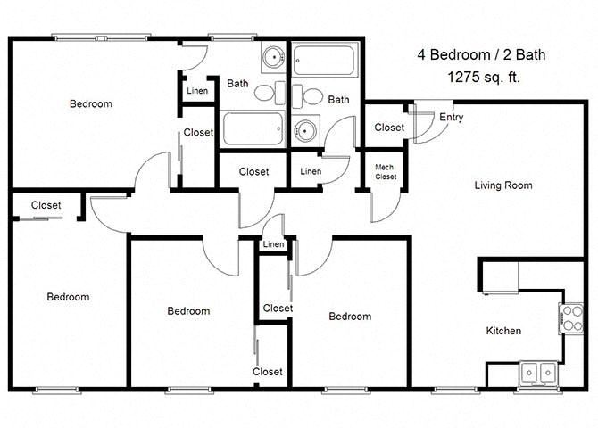 4 Bedroom Floor Plan
